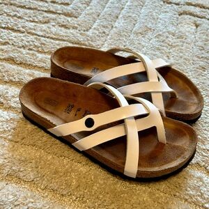 Women’s White Strappy Footbed Sandals
